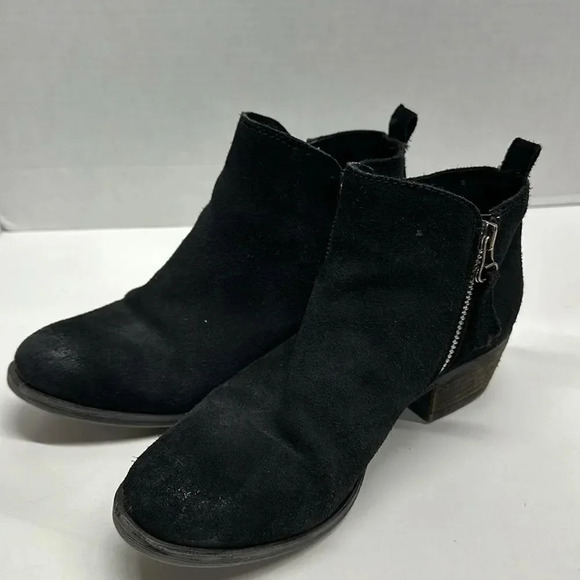 Miz Mooz New York Suede Ankle Boots Booties Side Zip Black Size 38 7.5 8 - Picture 4 of 14